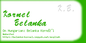 kornel belanka business card